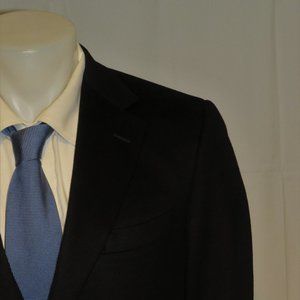 Pitta Loro Piana Brushed Cashmere Blend  Solid Black Two Button Sport Coat 38R
